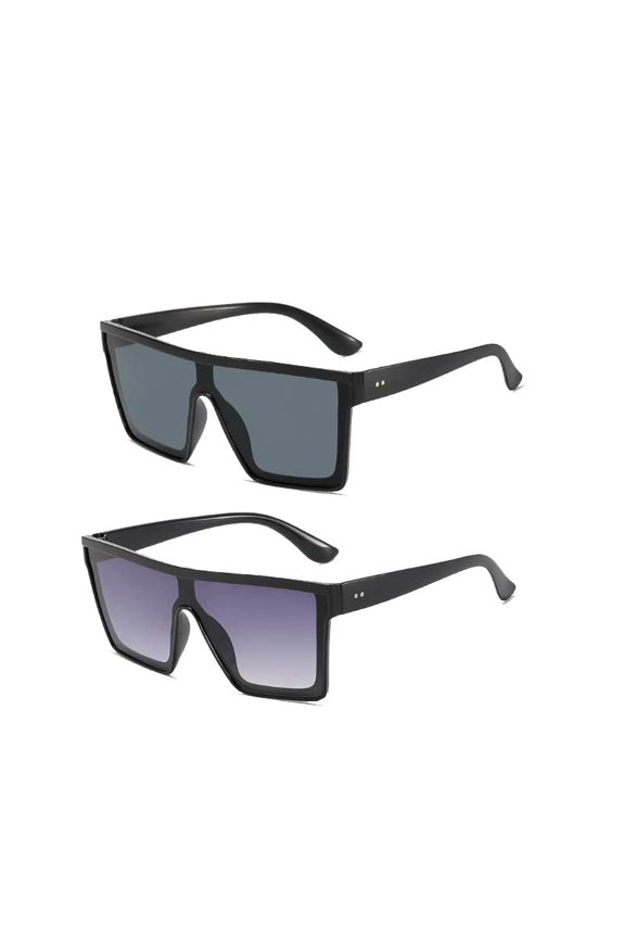 Square Oversized Sunglasses for Women Men Big Flat Top Fashion Shield Large UV Protection Rimless Shades