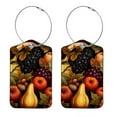 thumbnail image 1 of Square PU Leather 2 Pack Travel Tag - Bag Tag - Suitcase Tag with Privacy Cover and Stainless Steel Ring - Suitable for Travel, Backpack, and Handbag Fruit, 1 of 7