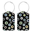 thumbnail image 1 of Square PU Leather Luggage Tags - 2 Pack with Privacy Cover and Stainless Steel Ring - Suitable for Travel, Backpack, Handbag - Suitcase Tags, Travel Tag Colorful Eyeballs, 1 of 7