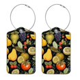 thumbnail image 1 of Square PU Leather Luggage Tags - 2 Pack with Privacy Cover and Stainless Steel Ring - Suitable for Travel, Backpack, Handbag - Suitcase Tags, Travel Tag Fruit, 1 of 7