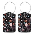 thumbnail image 1 of Square PU Leather Luggage Tags - 2 Pack with Privacy Cover and Stainless Steel Ring - Suitable for Travel, Backpack, Handbag - Suitcase Tags, Travel Tag Jellyfish, 1 of 7