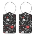 thumbnail image 1 of Square PU Leather Luggage Tags - 2 Pack with Privacy Cover and Stainless Steel Ring - Suitable for Travel, Backpack, Handbag - Suitcase Tags, Travel Tag Valentines Day Love Hearts, 1 of 7