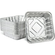 PLASTICPRO Aluminum Foil Baking Pans 10" x 10'" x 3" Square Tin Foil Cake Pan for Ovens