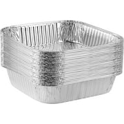 PLASTICPRO Aluminum Foil Baking Pans 8” x 8” x 2” Square Tin Foil Cake Pan for Ovens