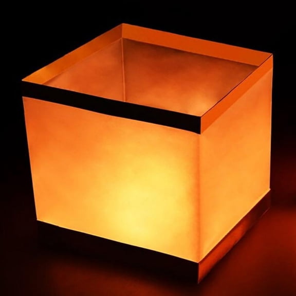 Square Paper Floating Candle Lanterns Chinese Traditional Wishing Lamp For Pond Decoration