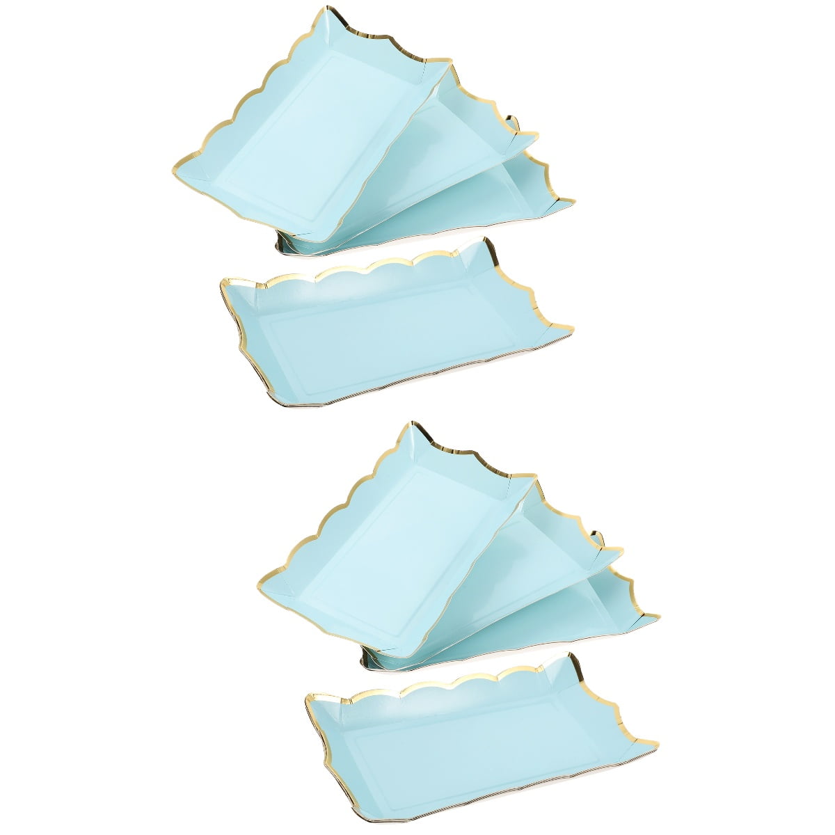 Square Paper Lace Plate Blue Disposable Plates Cups Decor Practical