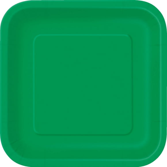 Square Paper Plates, 9 in, Green, 14ct