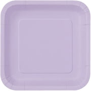 Square Paper Plates, 9 in, Lavender, 14ct