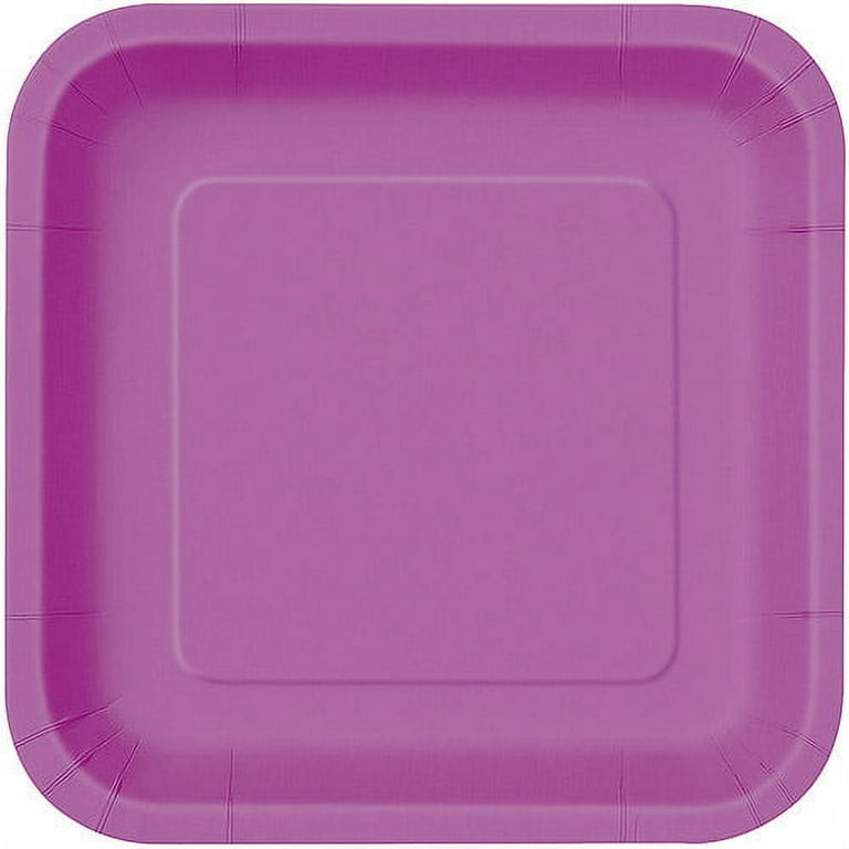 Square Paper Plates 9 in Purple 14ct Walmart
