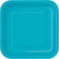 thumbnail image 1 of Square Paper Plates, 9 in, Teal, 14ct, 1 of 3
