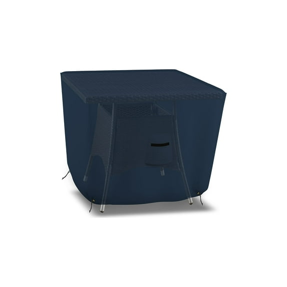 Square Patio Table Cover 12 Oz Waterproof 100% Weather Resistant Outdoor Square Table Cover with Air Pocket and Drawstrap for Snug Fit (Blue, 29" H x 49" W x 49" D)