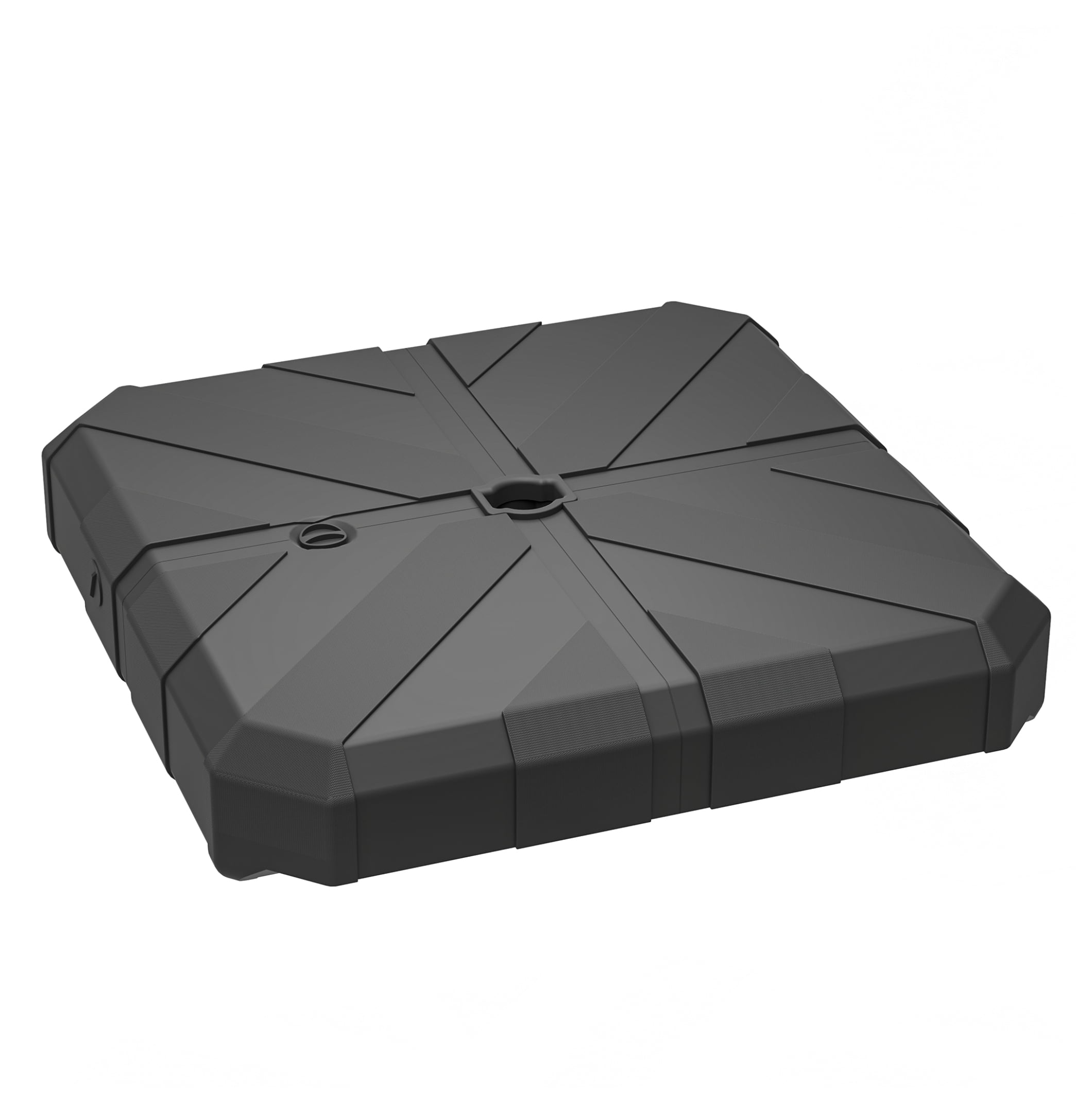 Square Patio Umbrella Base, Cantilever Offset Umbrella Base Heavy Duty Outdoor Umbrella Stand Base, Filled Up to 143lbs with Stand or 130lbs with Water for Garden Poolside, Black