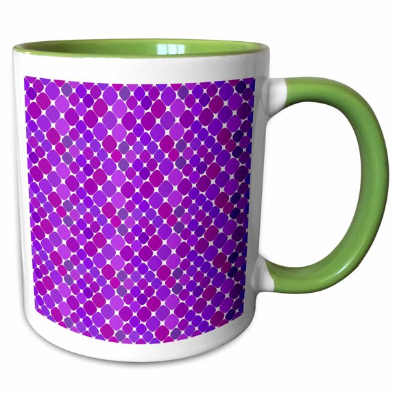 3drose, Square Pattern Background - Repeating Abstract Vector Illustration, 11oz Two-tone Green Mug