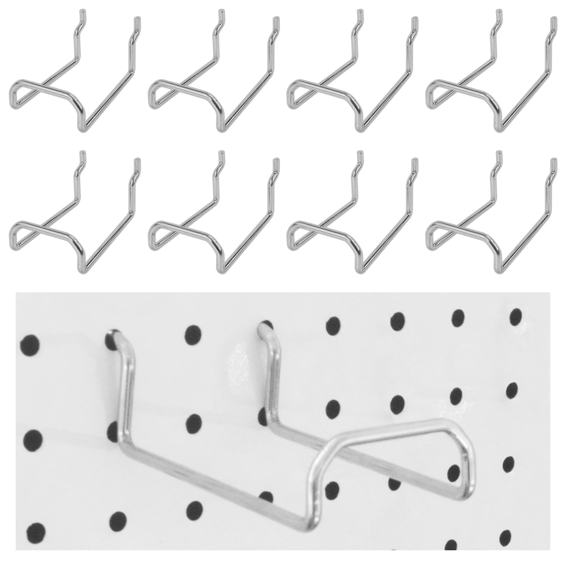 L Racks Square Pegboard Hooks - 8pcs Dual-Brace Flat L Racks for 1/4 Peg Boards ...