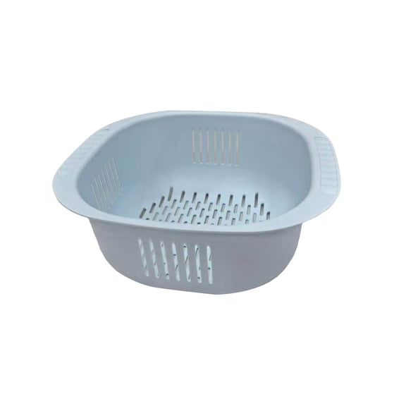 Square Perforated Colander Basket Plastic Strainer with Drain Holes for Washing Rice Veggies Berries or Serving Fruit Snacks on Table, Housewarming Gift