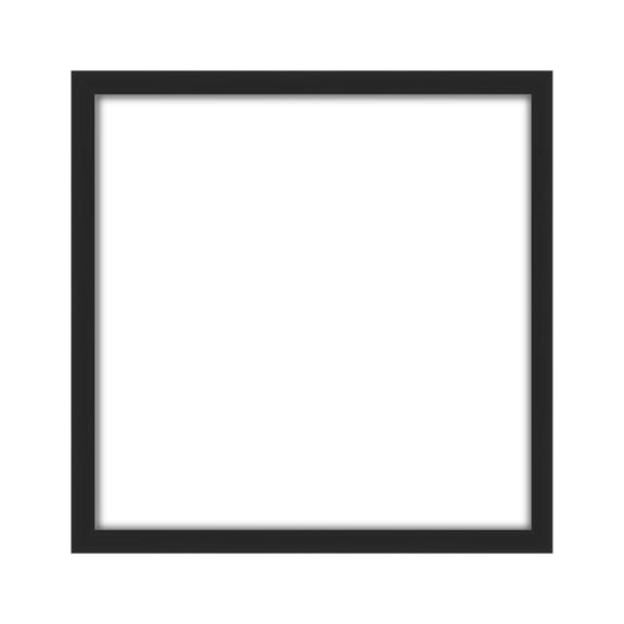 Square Photo Frame , 8 Inch Wall Mounted or Tabletop Picture Display , Modern Black Wood and Clear Glass Finish , Home Gallery Wall Decor and Office Desktop Portrait Holder