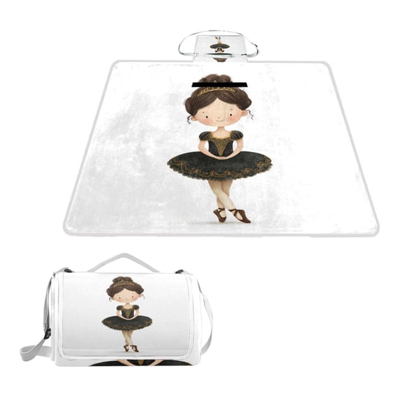 Square Picnic Mat Waterproof Non-Slip Outdoor Mat Portable Carry Handle For Camping Beach Exercise Brown-haired