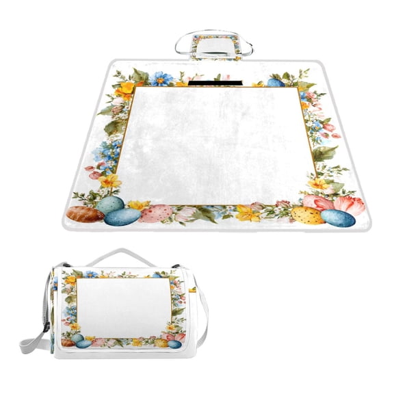 Square Picnic Mat Waterproof Non-Slip Outdoor Mat Portable Carry Handle For Camping Beach Exercise Easter Frame