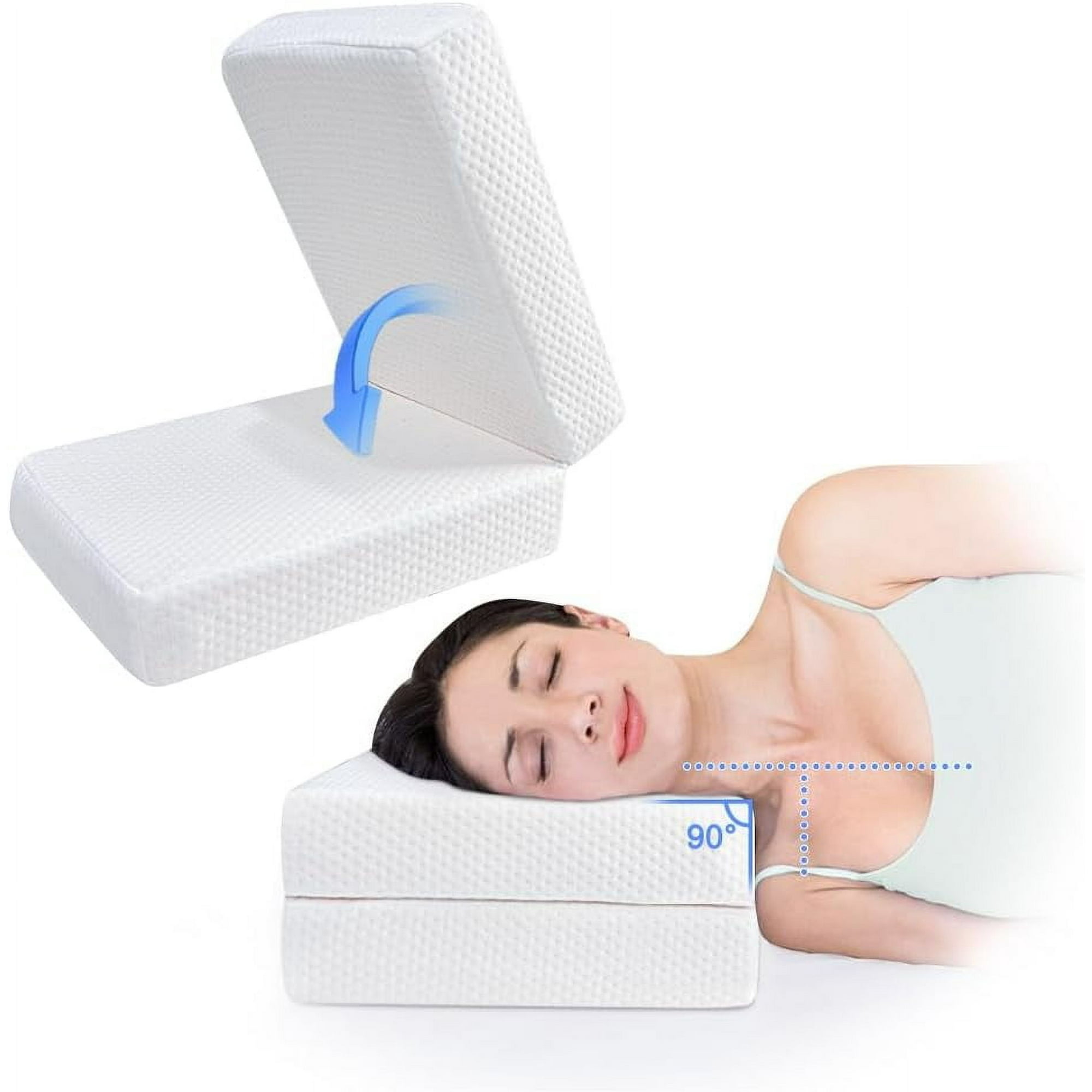 Photo 1 of Square Pillow Cube for Side Sleepers Cube Memory Foam Pillow Side Sleeper Cube Cushion Side Sleeping Pillows for Neck and Shoulder Pain Relief Square Cervical Foldable Pillow