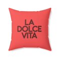 thumbnail image 1 of Square Pillow, Orange LA DOLCE VITA 1970's Typography Fashion Home Decor, Throw Cushion, Retro Pillow, Vintage Inspired Accent, Decorative, 1 of 9