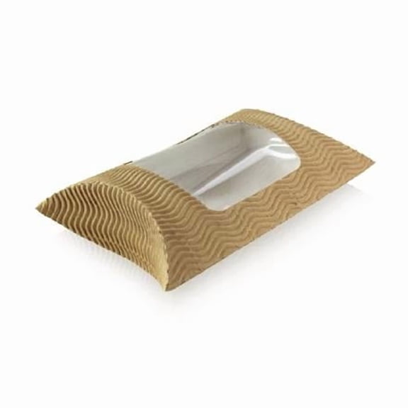 Square Pillow Pack with Window, Kraft