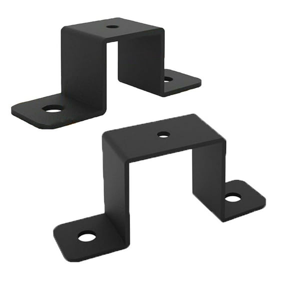 Square Pipe Clamp U Shaped Connector Bracket for Pipes Railings,Carbon Steel,Black,2PCS or 4PCS,Indoor Outdoor Use,Easy Install,Security Enhancement