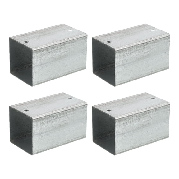 Square Pipe Fitting, Woodworking DIY Post Base Kit for 2" x 2" Lumber for Outdoor Patio Gazebo Log Cabins (4 Pack)