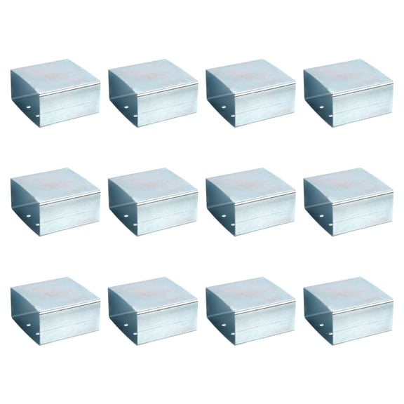 Square Pipe Fitting, Woodworking DIY Post Base Kit for 2" x 4" Lumber for Outdoor Patio Gazebo Log Cabins (12 Pack)