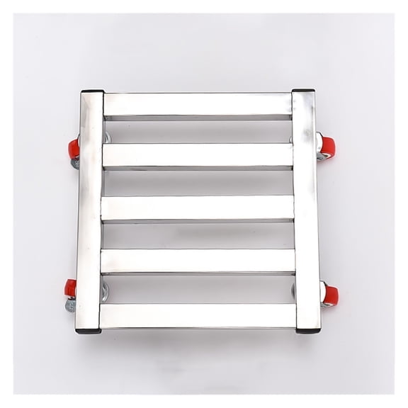 Square Plant Pot Stand Steel with Wheels,Heavy Duty Moveable Flower Rolling Caddy Metal Wheeled Coaster for Outdoor,Indoor Dolly Holder Rolling Tray Coaster