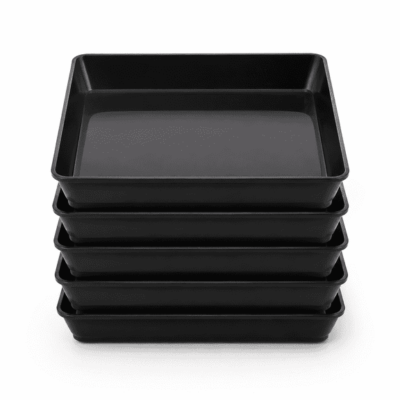 Square Plant Saucer 5 Pack, Plastic Plant Saucers, Plant Water Dray Tray, Garden Planters for Pots Base Indoors and Outdoors Plants