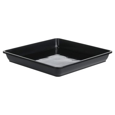 The HC Companies Accent Square Plant Saucer - Durable Plastic Trays For Plants - Stylish Square Tray For Water Drainage - UV Resistant Planter Saucer For Indoor And Outdoor Use (14", White