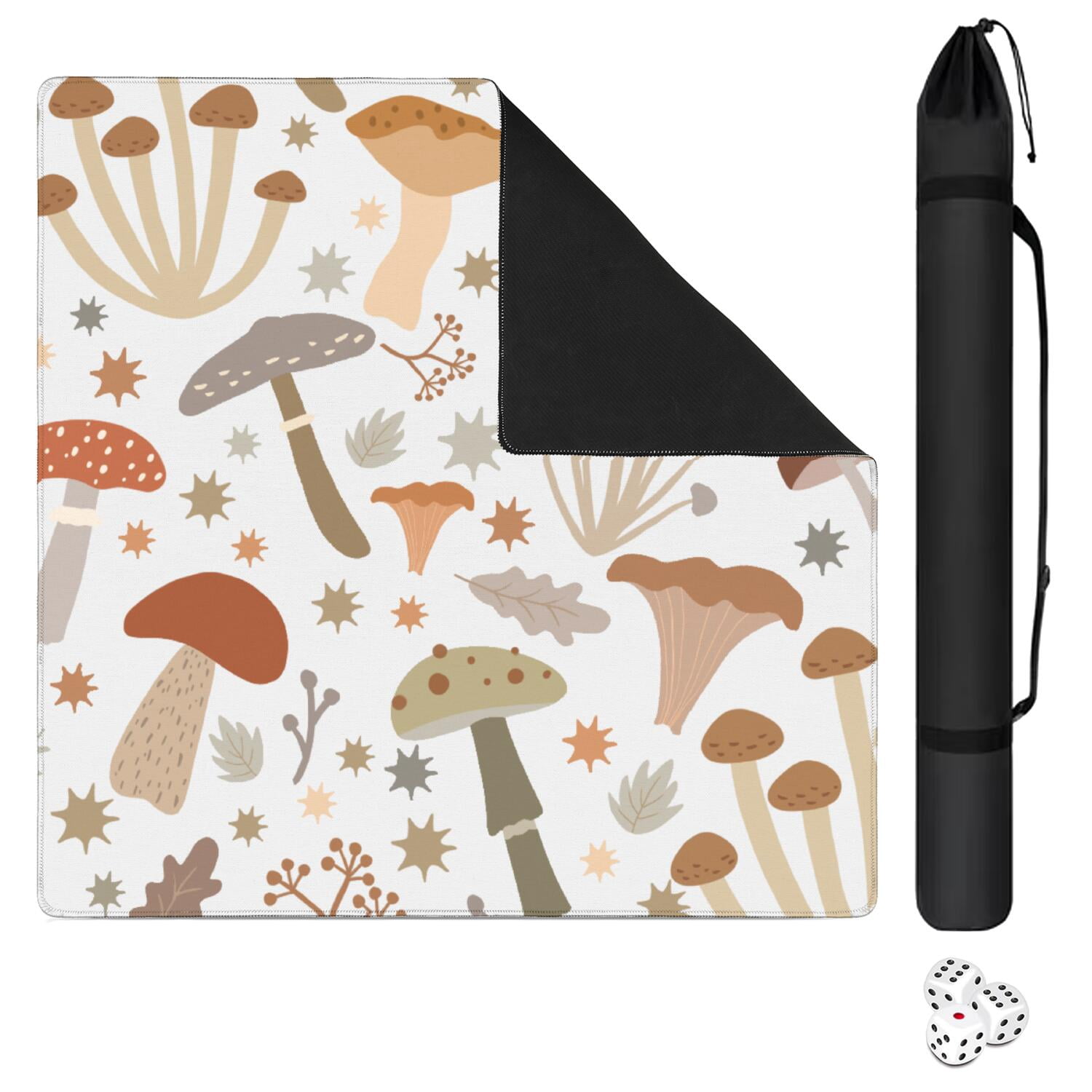 Square Plants Inspired Game Mat 31.5 Inches Crafted from High Quality Rubber Featuring Anti-Slip Backing Grip and Noise Reduction for Tiles Cards Games