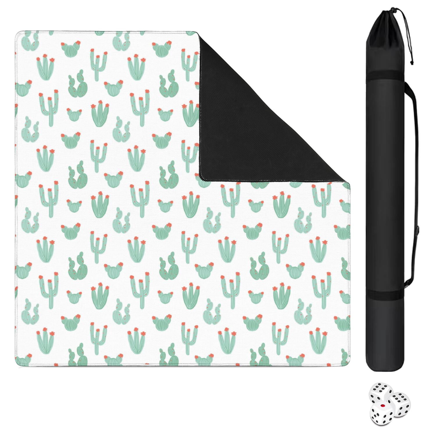 Square Plants Mahjong Playing Mat 31.5x31.5 Inches Made of High Quality Rubber Featuring Anti-Slip Non-Slip Backing and Noise Reduction for Tiles Cards Board Games