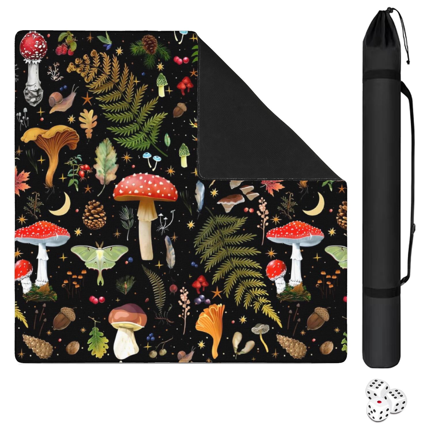Square Plants Mahjong Playing Mat 31.5x31.5 Inches Made of High Quality Rubber Featuring Anti-Slip Non-Slip Backing and Noise Reduction for Tiles Cards Board Games