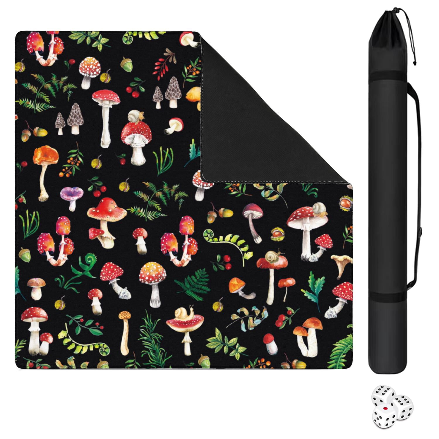 Square Plants Pattern Game Pad 31.5x31.5 Inches Constructed from Premium Rubber with Anti-Slip Grip Surface and Noise Dampening Features for Tiles Games