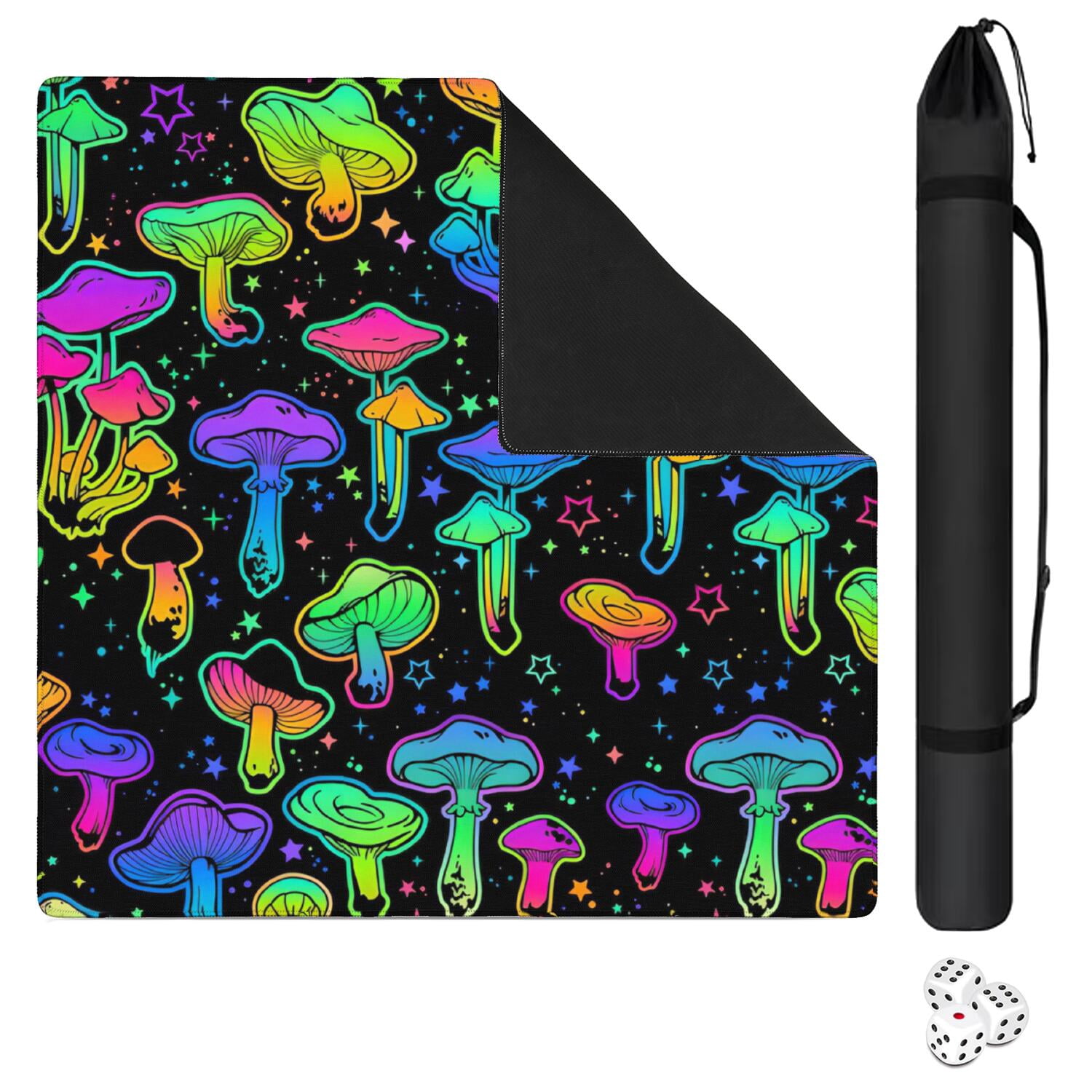 Square Plants Pattern Game Pad 31.5x31.5 Inches Constructed from Premium Rubber with Anti-Slip Grip Surface and Noise Dampening Features for Tiles Games