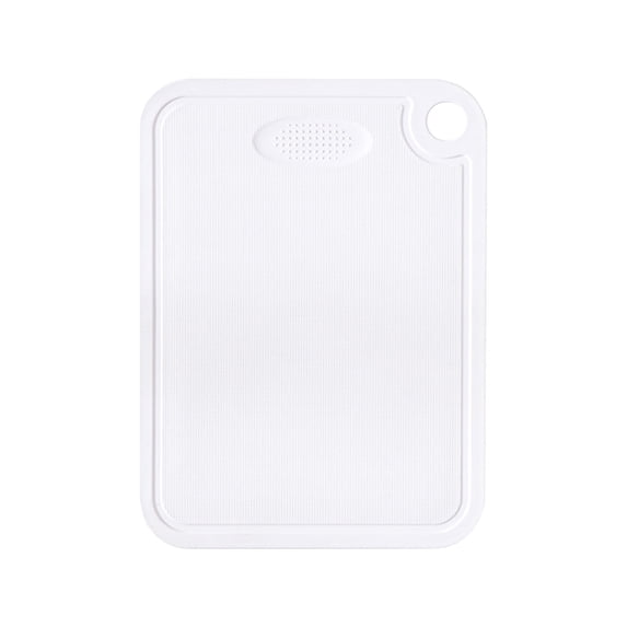 Square Plastic Chopping Board with Non-Slip Rubber Border and Juice Grooves for Fruits Vegetables and Meat 11.61 in x 8.66 in x 0.39 in