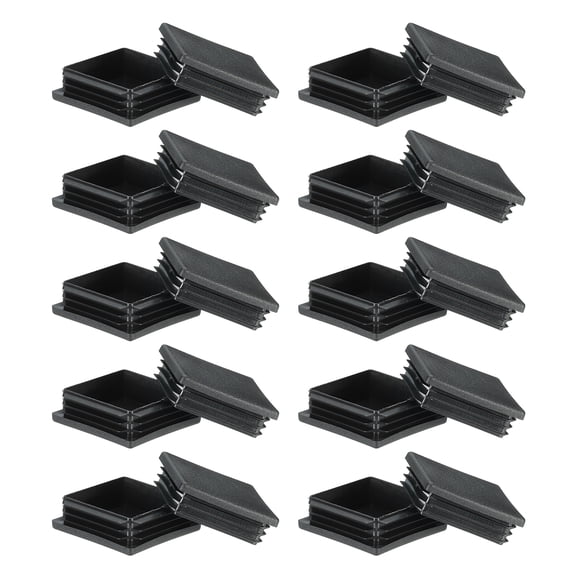 Square Plastic Hole Plugs 2.4inch, Tubing Insert End Cap, Black 20 Pack
