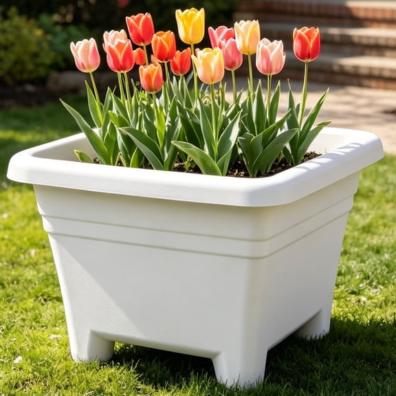 Square Plastic Planter Pot, Thickened Breathable Root Control for Indoor & Outdoor Gardening