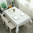thumbnail image 1 of Square Plastic Tablecloth, Waterproof and Oil-Proof Checkered Table Cover, Wipeable PVC Tablecloth for Catering Camping Picnics Outdoor Dining, Extra Large Size 54x71 Inches, 1 of 7