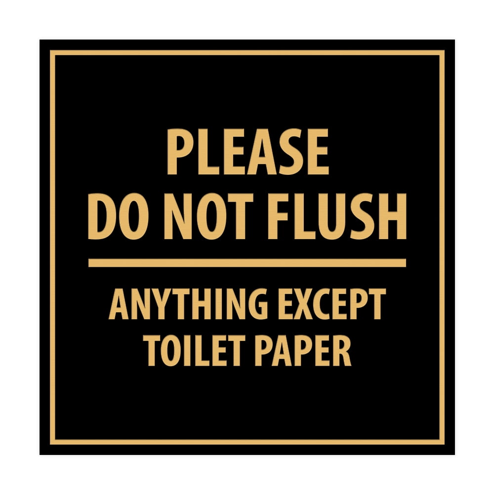 “Please Do Not Flush” Bathroom Sign – Black/White Acrylic Restroom Sign, Easy Mount, 6x3 Inches