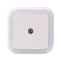 Square Plug-In LED Night Light - Light-Sensing Eye-Caring Lamp for Bedroom, Nursery, Night Feeding & Stairway Corridor (Warm White), White, 2.6in/6.5cm