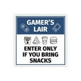 thumbnail image 1 of Square Plus Gamer's Lair: Enter Only if You Bring Snacks Wall or Door Sign | Easy Installation | Gaming Room Signage -Small, 1 of 7