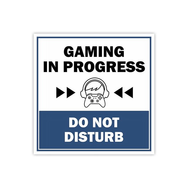 Square Plus Gaming In Progress Do Not Disturb Wall or Door Sign | Easy ...