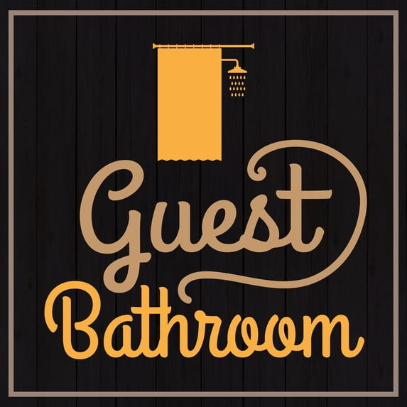 Square Plus Guest Bathroom Wall or Door Sign | Office & Workspace Bathroom Signage - Medium