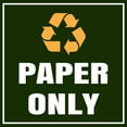 thumbnail image 1 of Square Plus Paper Only Wall or Door Sign | Eco-Friendly Recycling -Small, 1 of 9