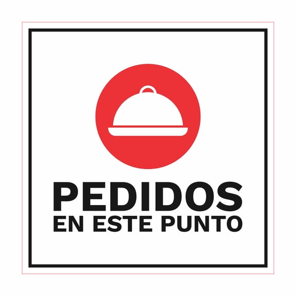 Square Plus Pedidos En este Punto Wall or Door Sign | Spanish | Food Business Front Desk Warning -Small