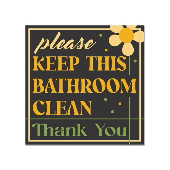 Square Plus Please Keep This Bathroom Clean Thank You Wall or Door Sign | Public Restrooms Signage - Medium