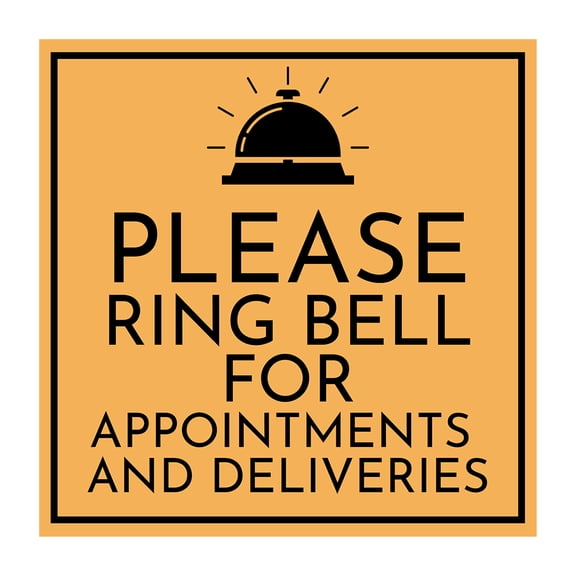 Square Plus Please Ring Bell For Appointments and Deliveries Wall or Door Sign | Health & Safety Warehouse Business Signage - Medium