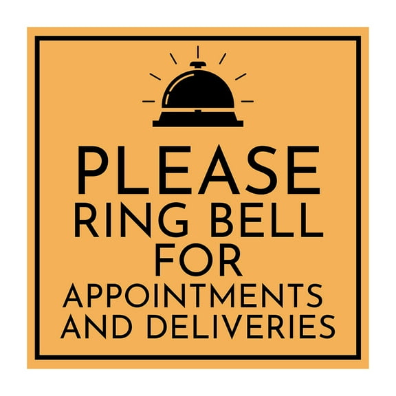 Square Plus Please Ring Bell For Appointments and Deliveries Wall or Door Sign | Health & Safety Warehouse Business Signage -Small